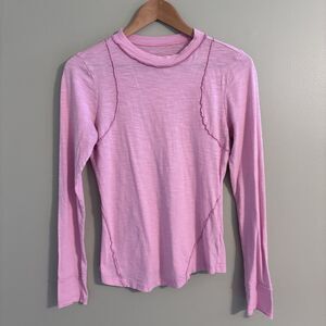 Anthropologie Pilcro Pink Reconstructed Racer Tee Long Sleeve Size Small Casual